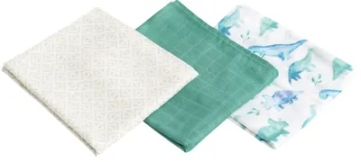 Set de scutece din bambus Sensillo - Dinozauri, 70 x 80 cm, 3 buc. verde