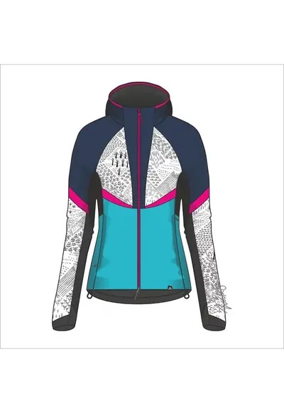 Jacheta dama schi de tura Active Primaloft® Rohace 2 - Alb/Albastru