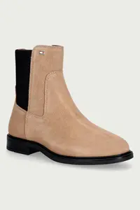 Tommy Hilfiger ghete scurte pentru femei din piele întoarsă ENAMEL FLAG SUEDE ANKLE CHELSEA