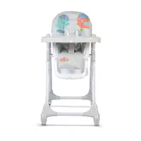 Scaun de masa pentru copii Moni Kimchi Light Gray cu pliere rapida,roti silentioase cu frana,inaltime reglabila,tavita dubla,centuri de siguranta