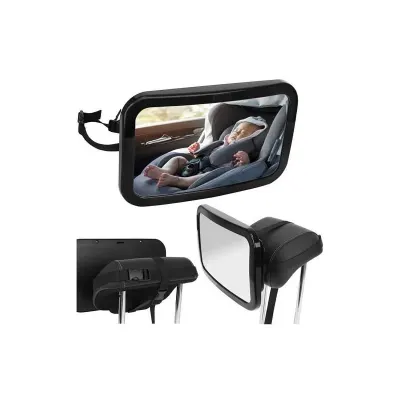 Oglinda auto supraveghere bebe, fixare tetiera, suport anti-alunecare, rotire 360 grade