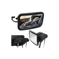 Oglinda auto supraveghere bebe, fixare tetiera, suport anti-alunecare, rotire 360 grade
