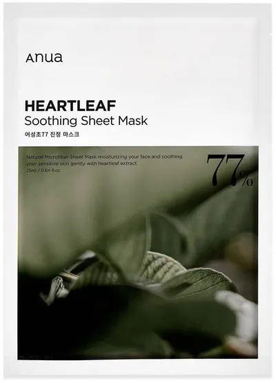 Anua Heartleaf Mască de față cu folie 77%, 25 ml