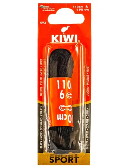 Kiwi Sireturi de pantofi 110 cm Sport Negru