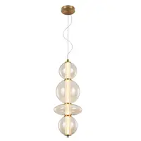 Splendor Led Pendant 18w 3000k, Brass+cognac Glass