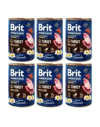 BRIT Premium by Nature Junior Turkey and liver 6x400 g set hrana umeda catelusi, curcan si ficat