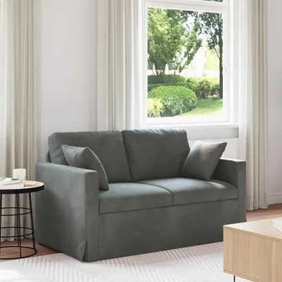 vidaXL Canapea Gri închis 138 x 78 x 80 cm Catifea