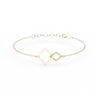 Bratara cu pandantive geometrice din aur galben