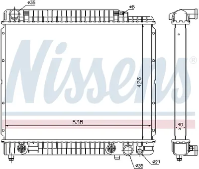 Radiator racire motor potrivit MERCEDES 123 (C123), 123 (W123), 123 T-MODEL (S123) 2.9D 3.0D