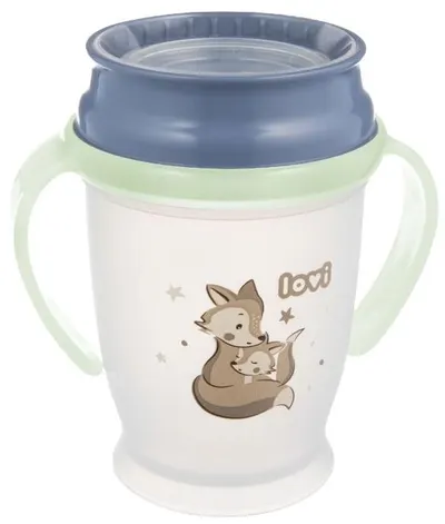 Cană rezistență la vărsare Lovi - 360°, Night&Day, Fox, 250 ml, 9 luni+