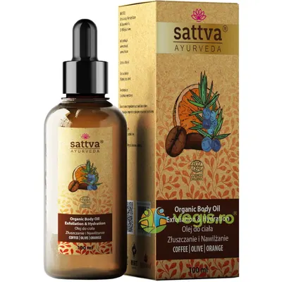Ulei de Corp Exfoliant cu Cafea, Ulei de Portocale si Masline Bio 100ml