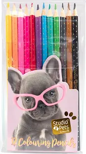 Set de creioane colorate Studio Pets - 12 bucăți