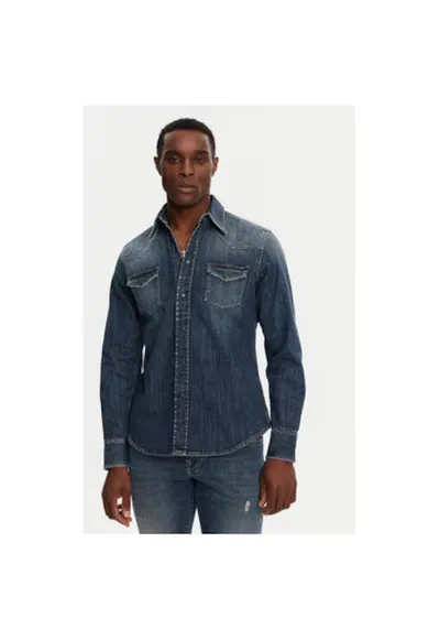 Camasa Barbati - 305315588 - Bumbac - Elastan - Albastru - Albastru
