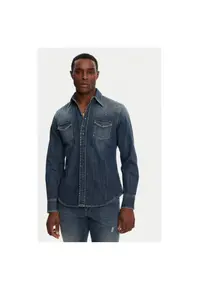 Camasa Barbati - 305315588 - Bumbac - Elastan - Albastru - Albastru