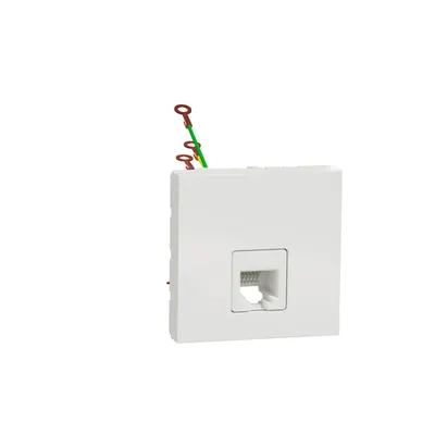 New Unica - priza telefon - 1 x RJ12 - 2 m - alb