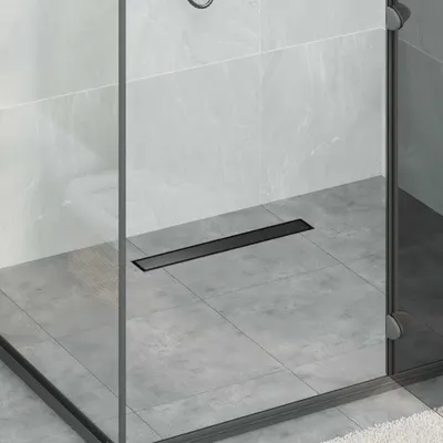 vidaXL 2 în 1 Drenaj pentru duș Negru 60 cm Oțel inoxidabil 304