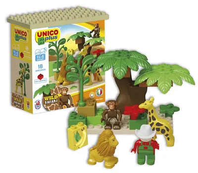 Set de constructii Unico Plus - SAfari, 18 piese