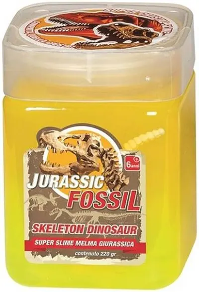 Figurină RS Toys Jurassic - Fosilă de dinozaur cu slime, galben