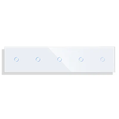 Panou 5 Intrerupatoare Simple cu Touch din Sticla LUXION