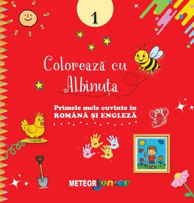 COLOREAZA CU ALBINUTA 1.Primele mele cuvinte in ROMANA si ENGLEZA