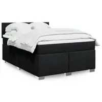 Gossi pat box spring cu saltea, negru, 160x200 cm, textil