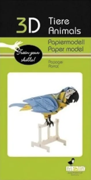 Model 3D din carton pentru asamblare Fridolin - Papagal