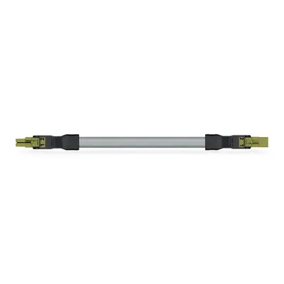 pre-assembled interconnecting cable; Eca; Socket/plug; 2-pole; Cod. B; Control cable 2 x 1.0 mm²; 3 m; 1,00 mm²; light green