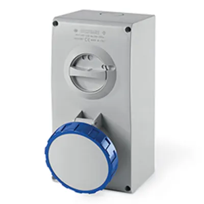 Priza interblocabilan63A 3P+N+E 9h 208-250V 50Hz 60Hz 136X275MM_PAR terminal cu surub Cu interblocaj mecanic