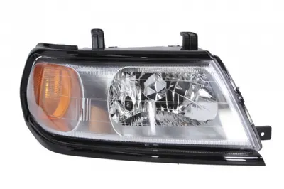 Far fata Dreapta (H4, electric, fara motoras, culoare insert: negru, culoare semnalizator: galben) potrivit MITSUBISHI PAJERO SPORT I -12.07