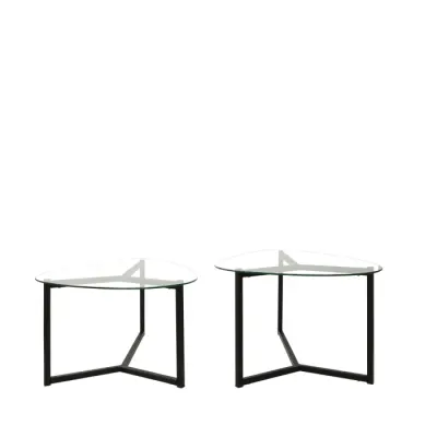 Set masuta de cafea BELLISIMO, negru mat, 82x58x40 cm