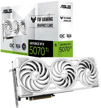 Placă video ASUS - TUF Gaming GeForce RTX 5070 Ti OC, 16GB, GDDR7, alb
