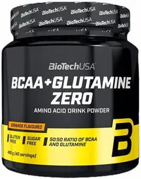 BCAA + Glutamine Zero, portocală, 480 g, BioTech USA