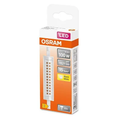 Bec LED Osram SLIM LINE, R7s, 12W (100W), 1521 lm, lumina calda (2700K) ,118mm, Ø20mm