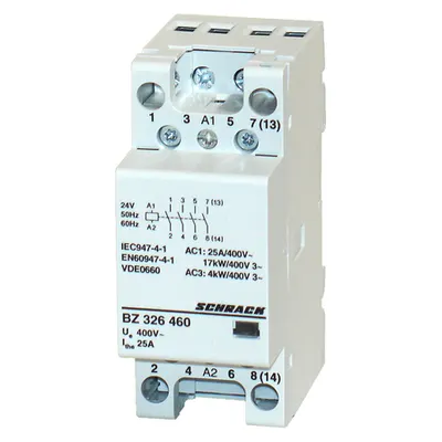 Contactor tetrapolar 25A 2ND+2NI 24Vac Schrack