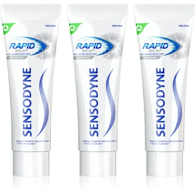 Sensodyne Rapid Whitening pasta de dinti pentru albire pentru dinti sensibili 3x75 ml