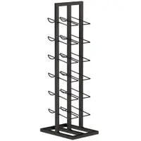 HOMCOM Suport din Metal, 12 Sticle, de Podea, Negru | Aosom Romania
