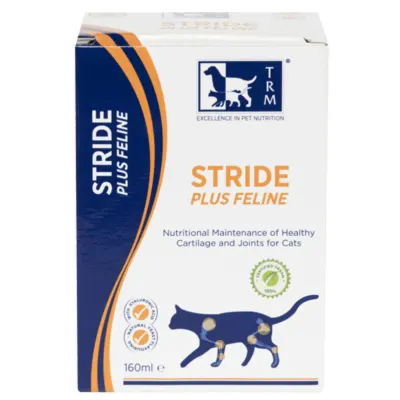 TRM Stride Plus Feline, supliment sistem articular pisici, suspensie orală TRM Stride Plus Feline, supliment sistem articular pisici, flacon, 160ml suspensie orală
