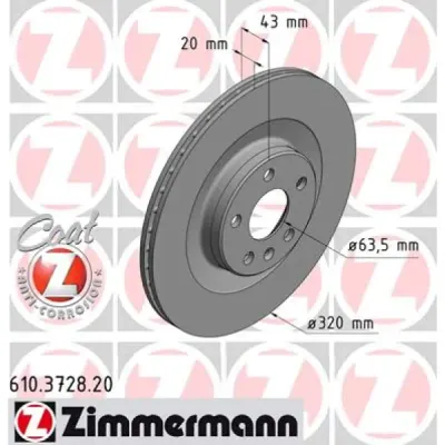 Disc frana ZIMMERMANN 610.3728.20