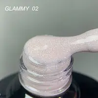 Rubber Base Everin Soo Glammy 02 – Bază Cauciucată Roz Pudrat cu Sclipici Argintiu Holografic, HEMA & TPO Free, 12ml