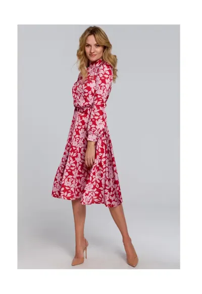Rochie evazata cu imprimeu floral - Poliester