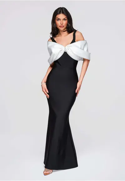 Rochie de seara maxi LA-OM-DLR288 - Negru