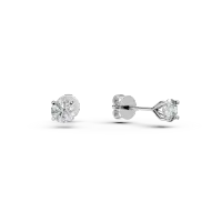 Cercei solitaire din aur alb cu diamante de 0.8ct
