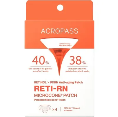 Plasturi antirid cu retinol pentru frunte ACROPASS Reti-RN Microcone Patch T-Shape, 4 buc