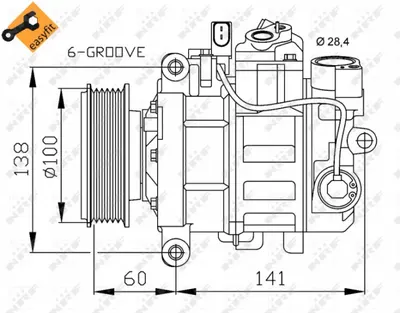 Compresor aer conditionat AC potrivit AUDI A4 ALLROAD B8, A4 B6, A4 B7, A4 B8, A5, A6 ALLROAD C6, A6 C6, A8 D3, Q5; SEAT EXEO, EXEO ST 1.6-3.0D 11.00-05.17