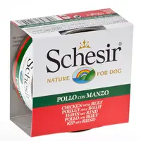 Hrana umeda caini, Schesir Dog Chicken with Beef, 150 g