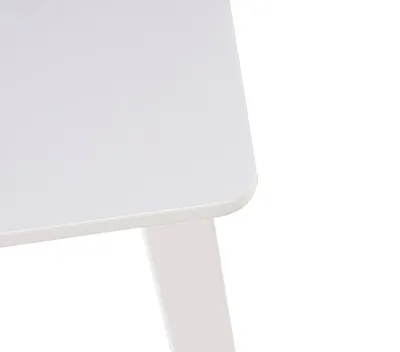 Set masuta si 2 scaunele cu spatar pentru copii Ginger Home White din lemn, margini rotunjite,potrivit pentru activitatiteme,gradinita,after school,greutate suportata 40kg