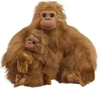 Jucărie de pluș Amek Toys - Babuin cu bebeluș, 42 cm