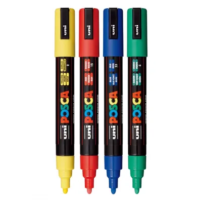 Set 4 markere cu vopsea Posca PC-5M varf rotund 1.8-2.5mm