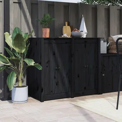 vidaXL Uși de bucătărie de exterior MEPPEL 2 buc., negru, 50x9x82 cm
