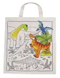 Geanta bumbac de colorat Goki - Dinozaur